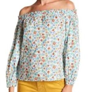Spense Boho floral off the shoulder blouse size med NWOT